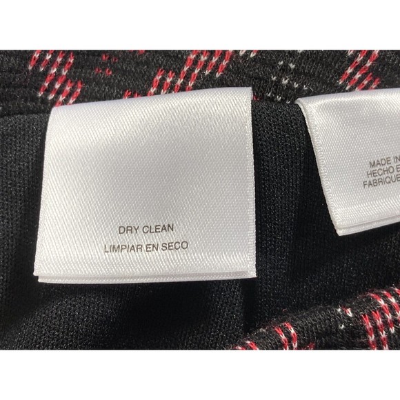 Kasper Pencil Skirt Womens 8 Black/Red Chevron Knee Length Lined Back Zip EUC - Picture 8 of 8